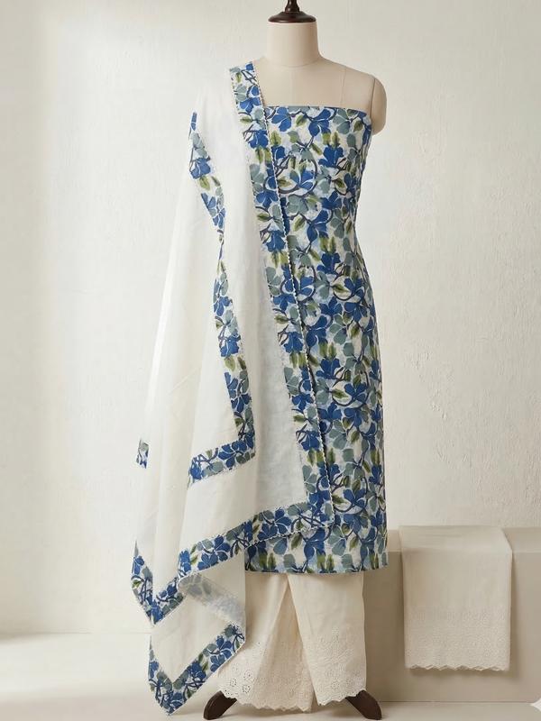 Blue Floral Suit